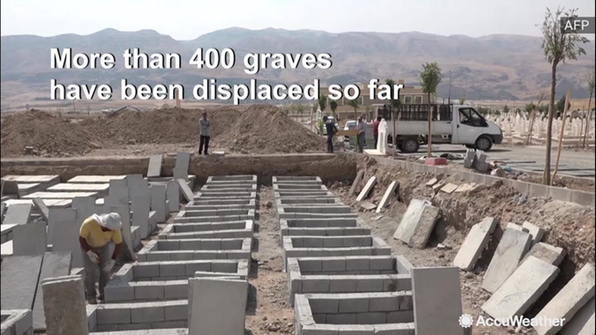 Hundreds of graves in the 12,000-year-old Turkish town of Hasankeyf are being moved as the area prepares to be flooded in a new dam project. Family members of the deceased have been on scene, monitoring the progress of the move. They say they don't want the graves to be disturbed, but it's necessary due to the project.