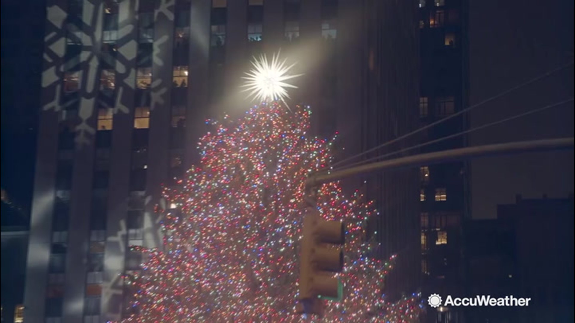 AccuWeather's Dexter Henry was on hand for the 87th annual Rockefeller Center Tree Lighting as visitors endured cold temperatures during the ceremony.