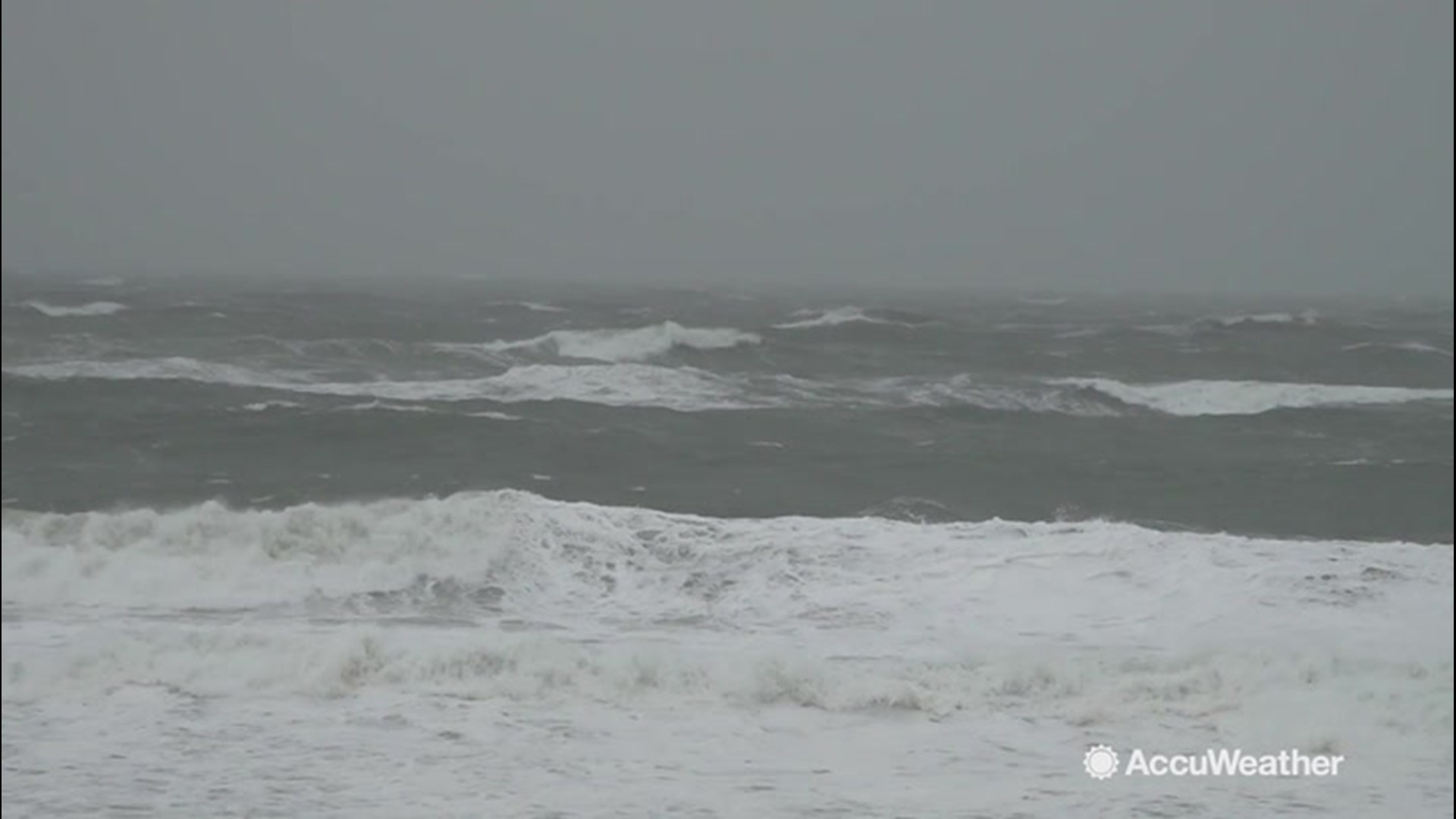 Saturday morning video from Bruxton, North Carolina. You can see in the video the intensifying waves, dune erosion and increasingly intensifying winds.