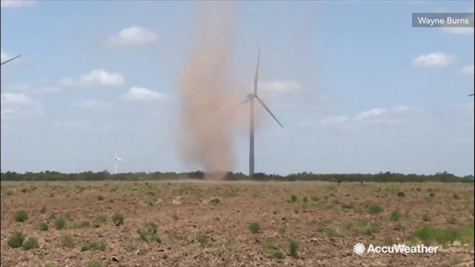 Watch as this massive dust devil spins in Sterling City, Texas, kicking up substantial amounts of dirt, on Aug. 21.