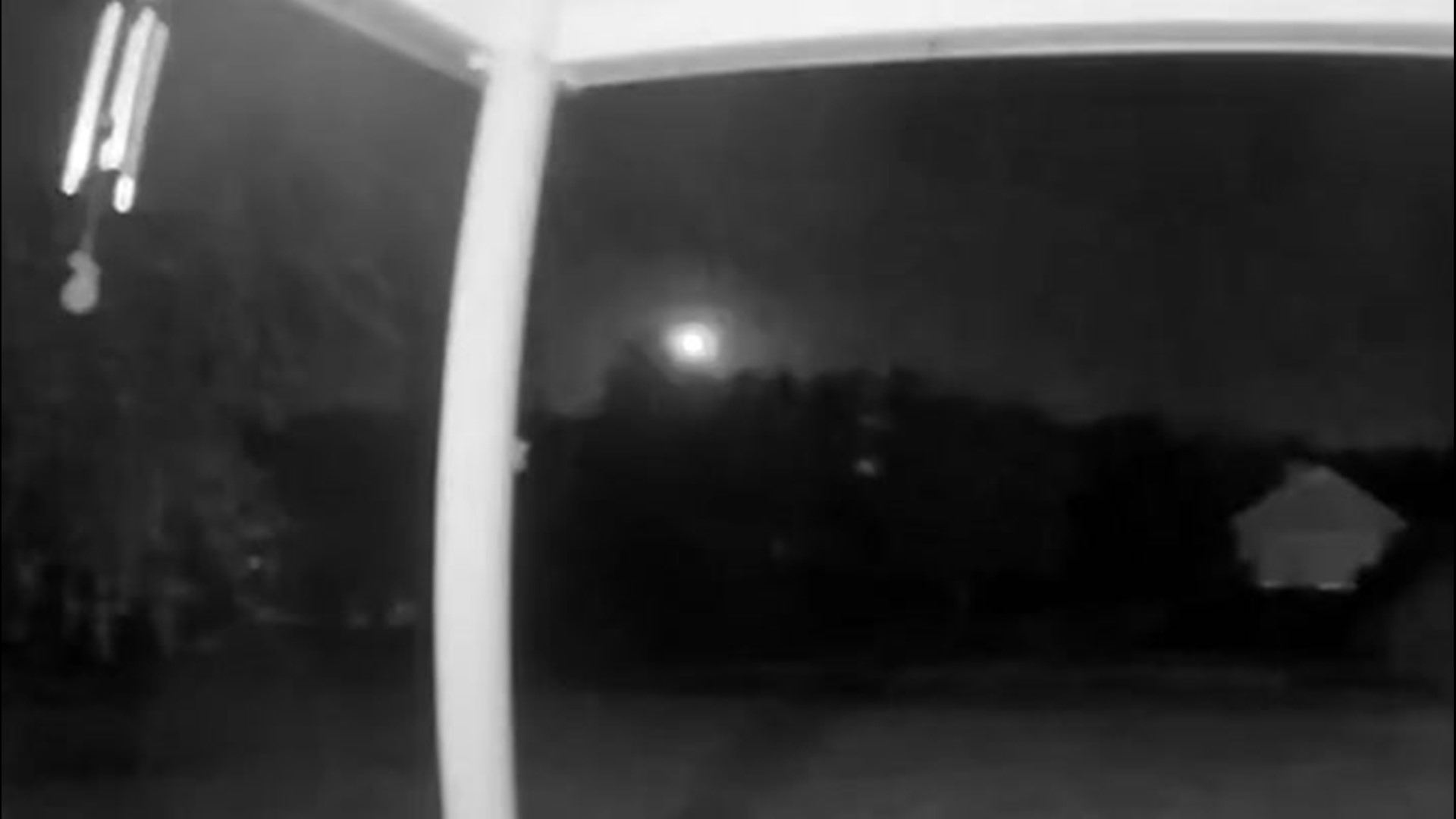 A bright fireball streaked across the early morning sky above London, Kentucky, on Sept. 30. It was caught on video by this home security camera.