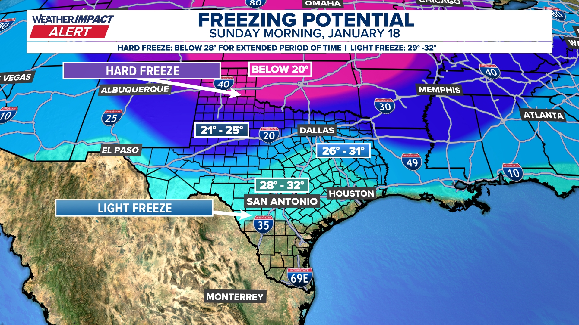 Freezing temperatures expected for Texas this weekend. Here's the ...