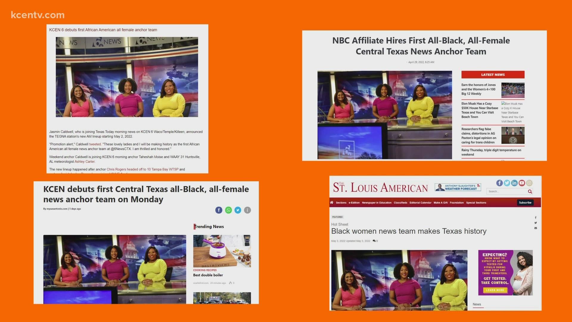 KCEN makes herstory as the first all-female black news anchor team in Central Texas.