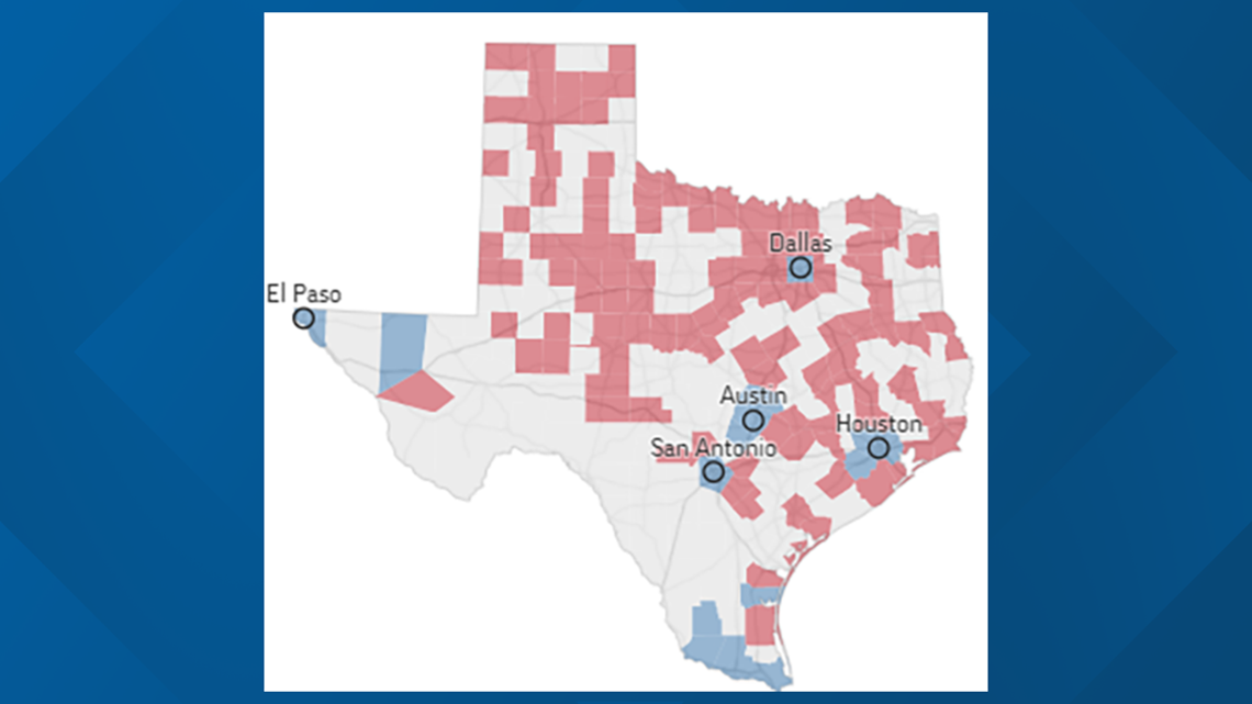 Texas election results by county
