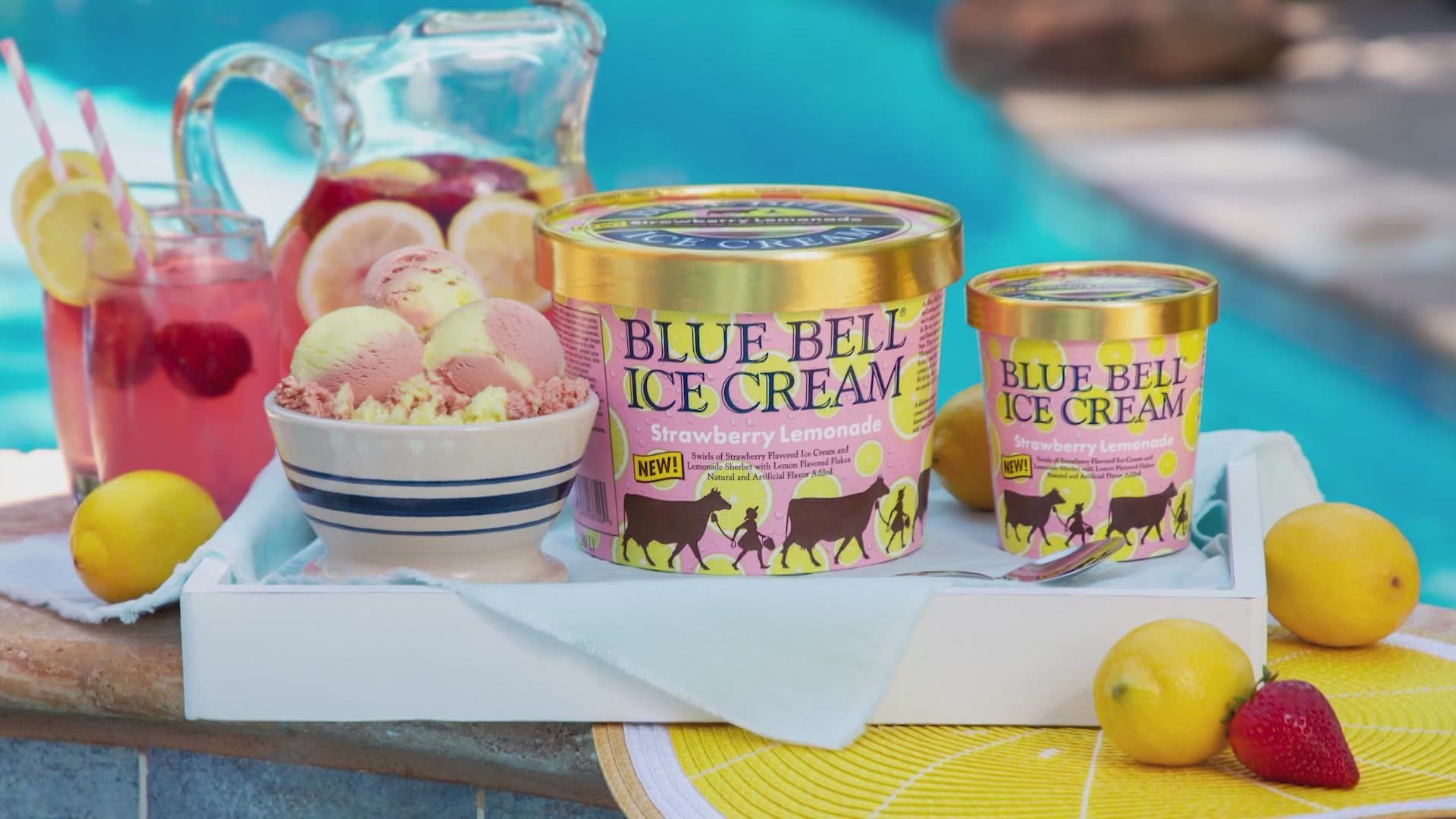 What do you get when you mix strawberries and lemonade? The new Blue Bell ice cream.