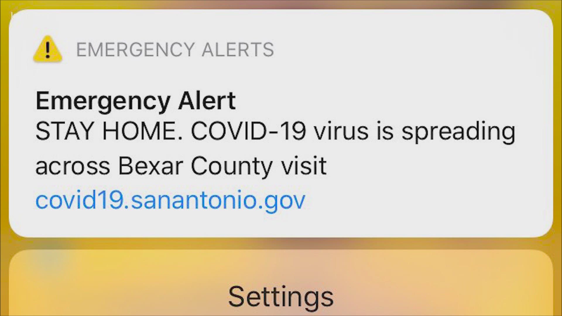 If you live in San Antonio or greater Bexar County area, you may have gotten an alert on your phone urging you to remain inside "except for essential activities."