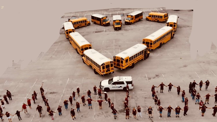 Bus drivers from San Antonio school district pay tribute to Uvalde CISD