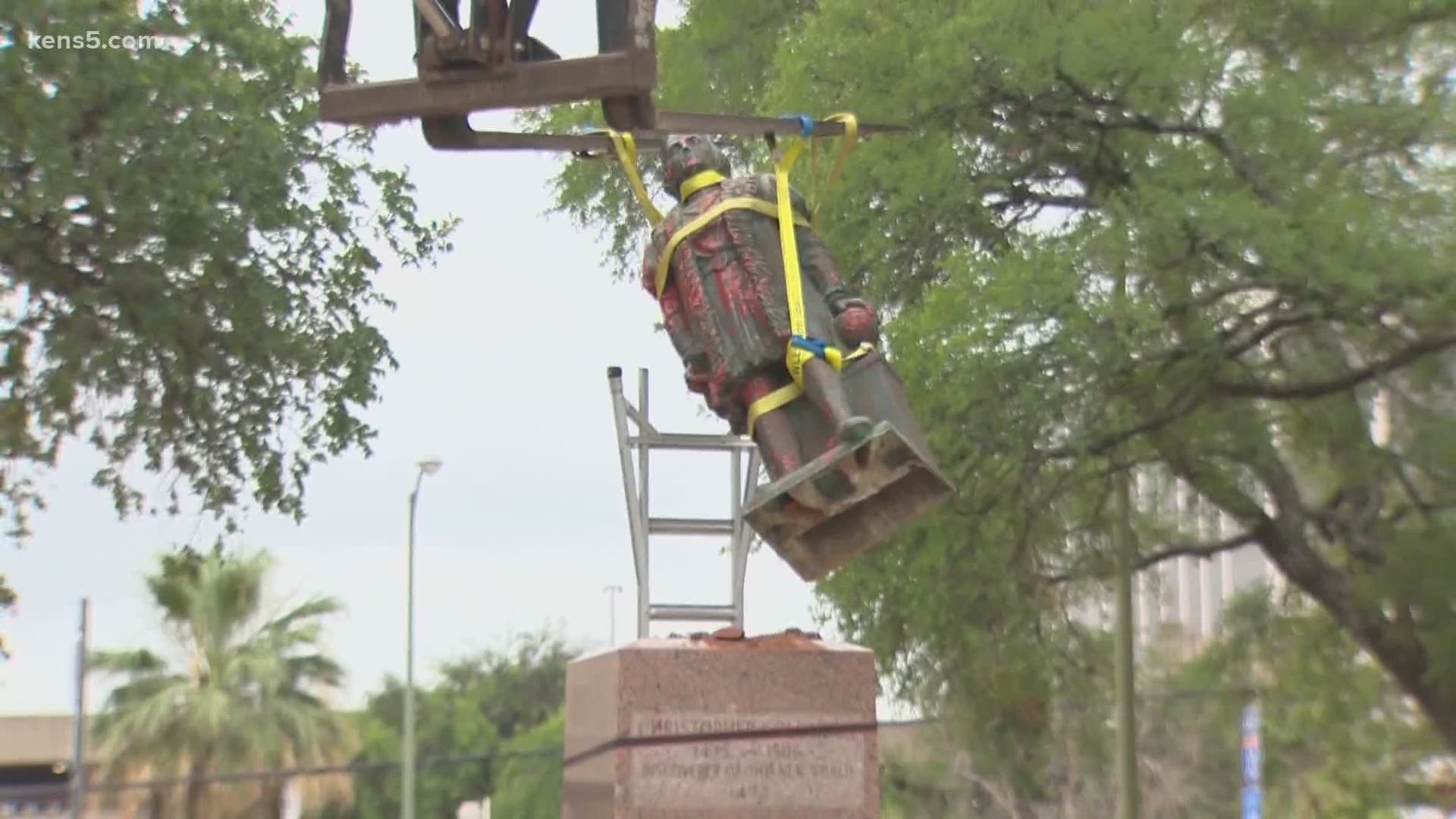 The statue has been removed for cleaning, and city council will soon vote on permanently removing it and returning it to the Christopher Columbus Italian Society.