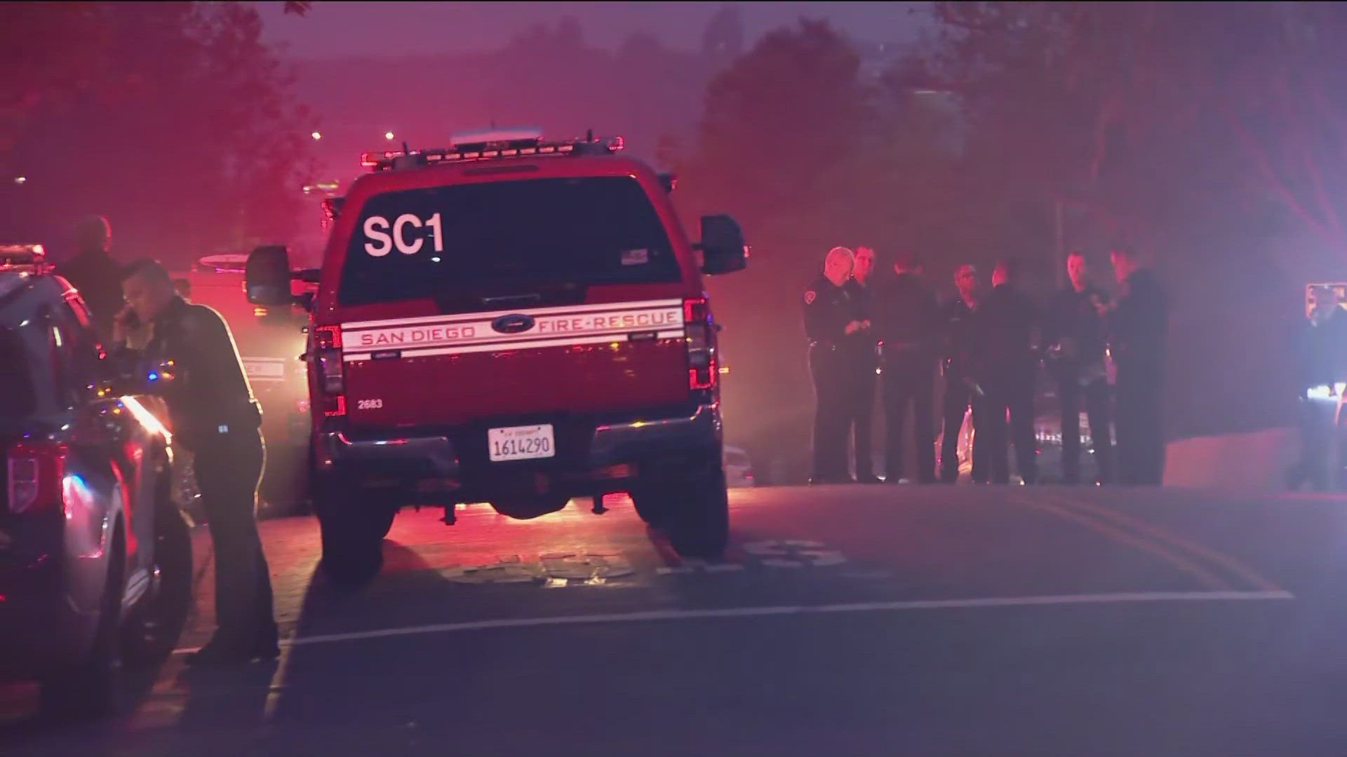 A small plane crashed into a Tierrasanta neighborhood early Thursday morning, igniting a fire, according to police.
