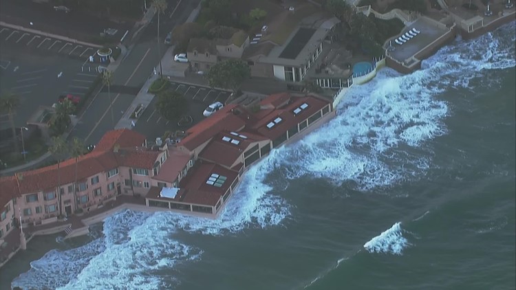 'King Tides' slam San Diego coastline with towering waves