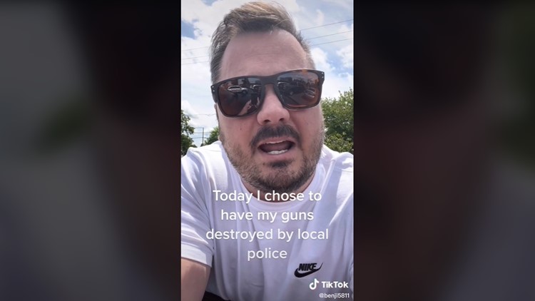 An Oregon man decided to have his guns destroyed, and his TikTok about it went viral