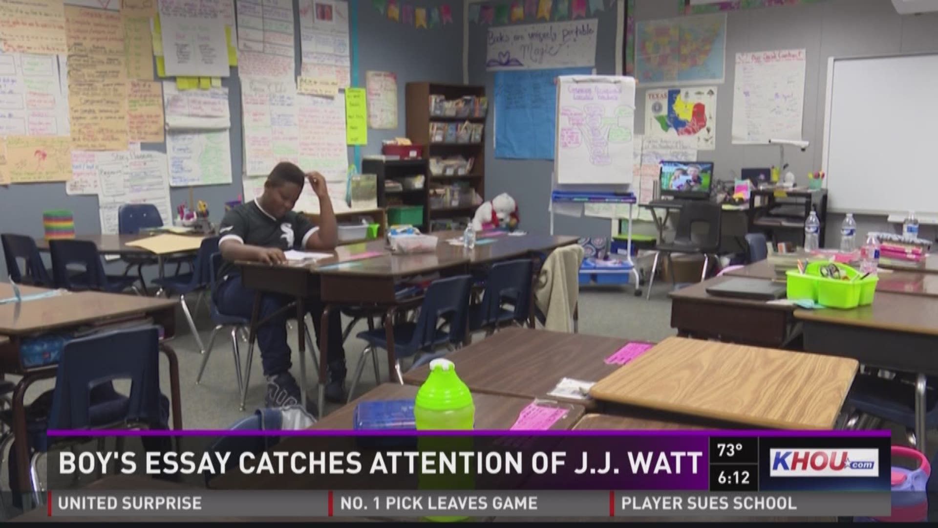An Alief fourth grader is about to meet his favorite football player -- all thanks to a tweet sent out by his teacher to Houston Texans' No. 99 J.J. Watt.