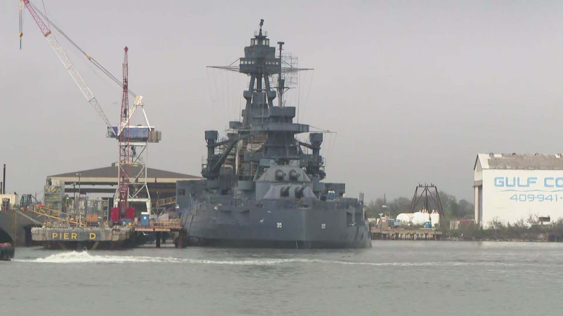 Battleship Texas has been undergoing much-needed repairs at the Gulf Copper Dry Dock & Rig Repair in Galveston, Texas since 2022.