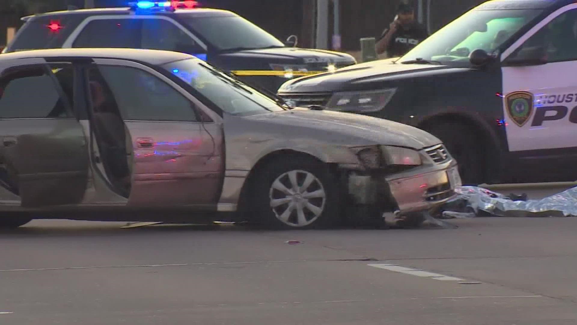 A police chase in west Houston ended Sunday evening after a suspect was shot, police say.
