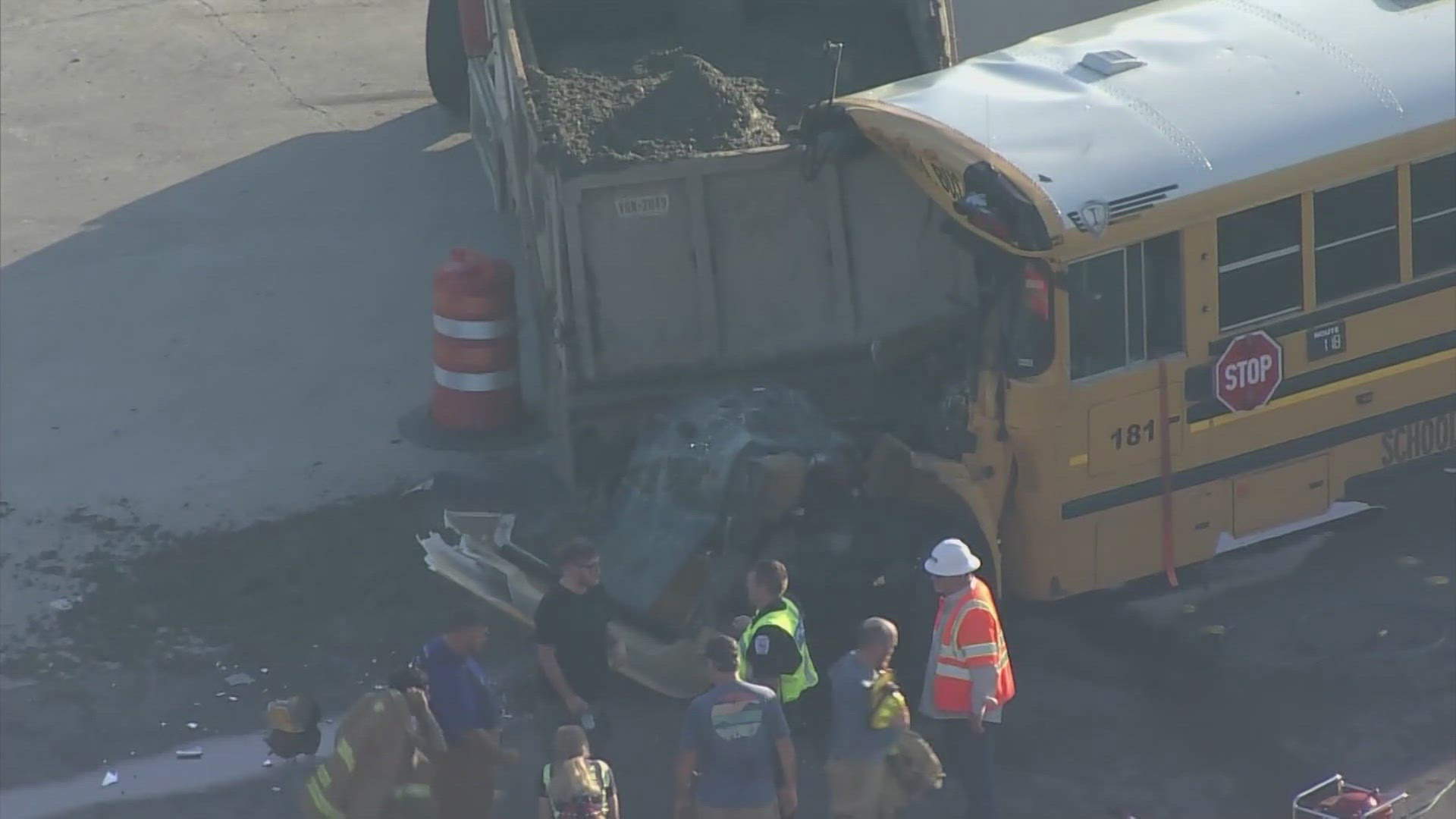 A student and the bus driver were taken to the hospital out of caution, DPS said.