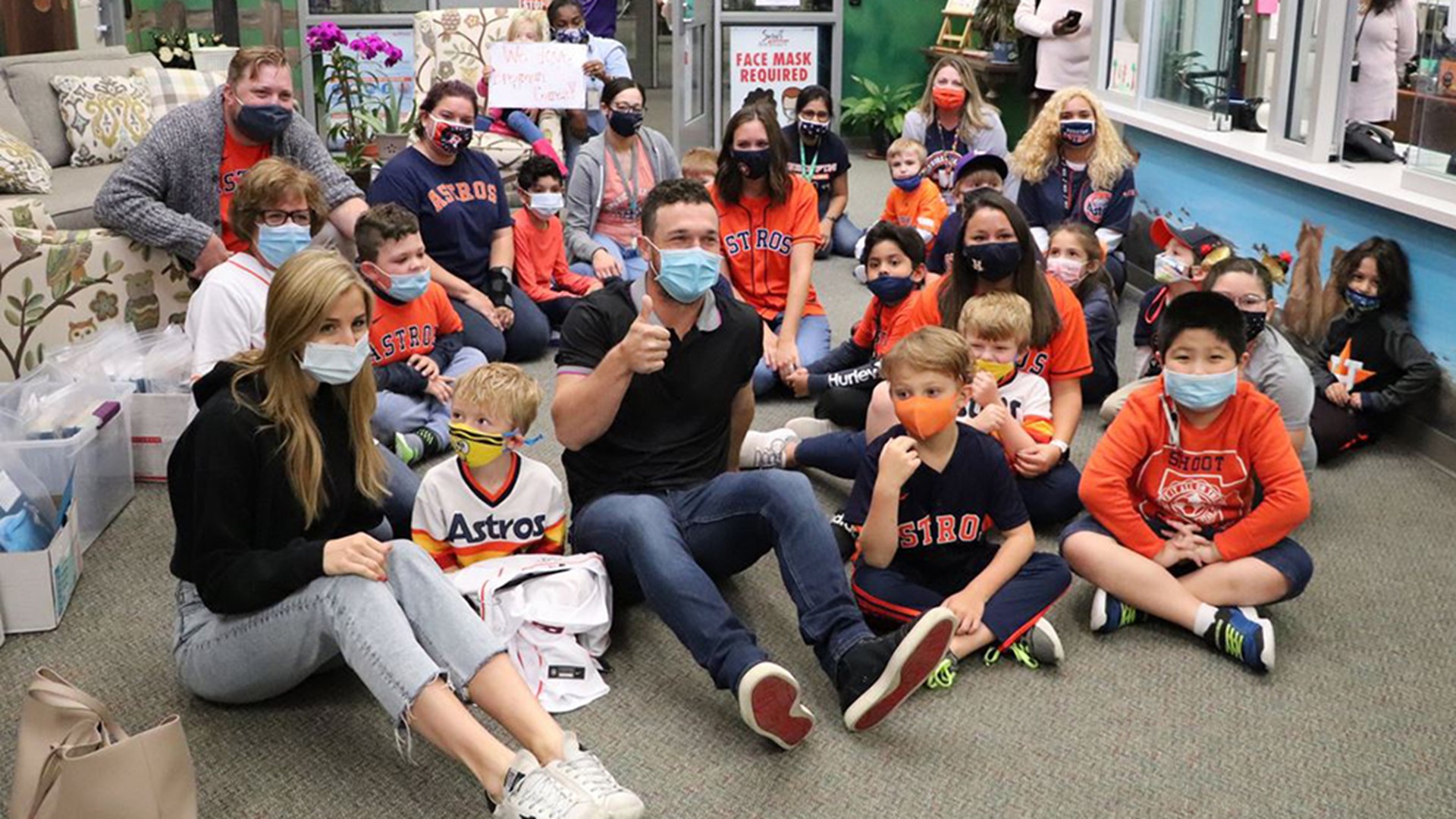 Astros third baseman Alex Bregman knocked it out of the park with Katy ISD students when he dropped off dozens of free iPads donated by his charity.