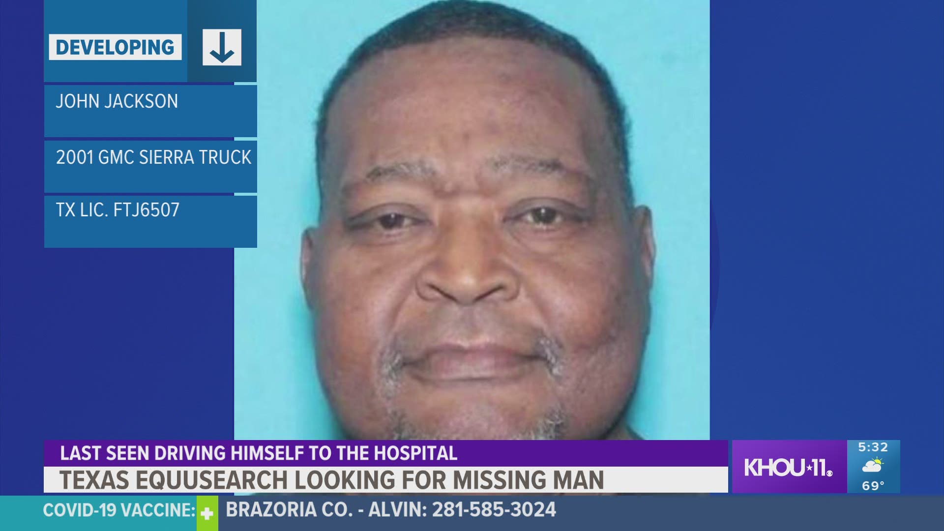 John Jackson missing after leaving dialysis treatment