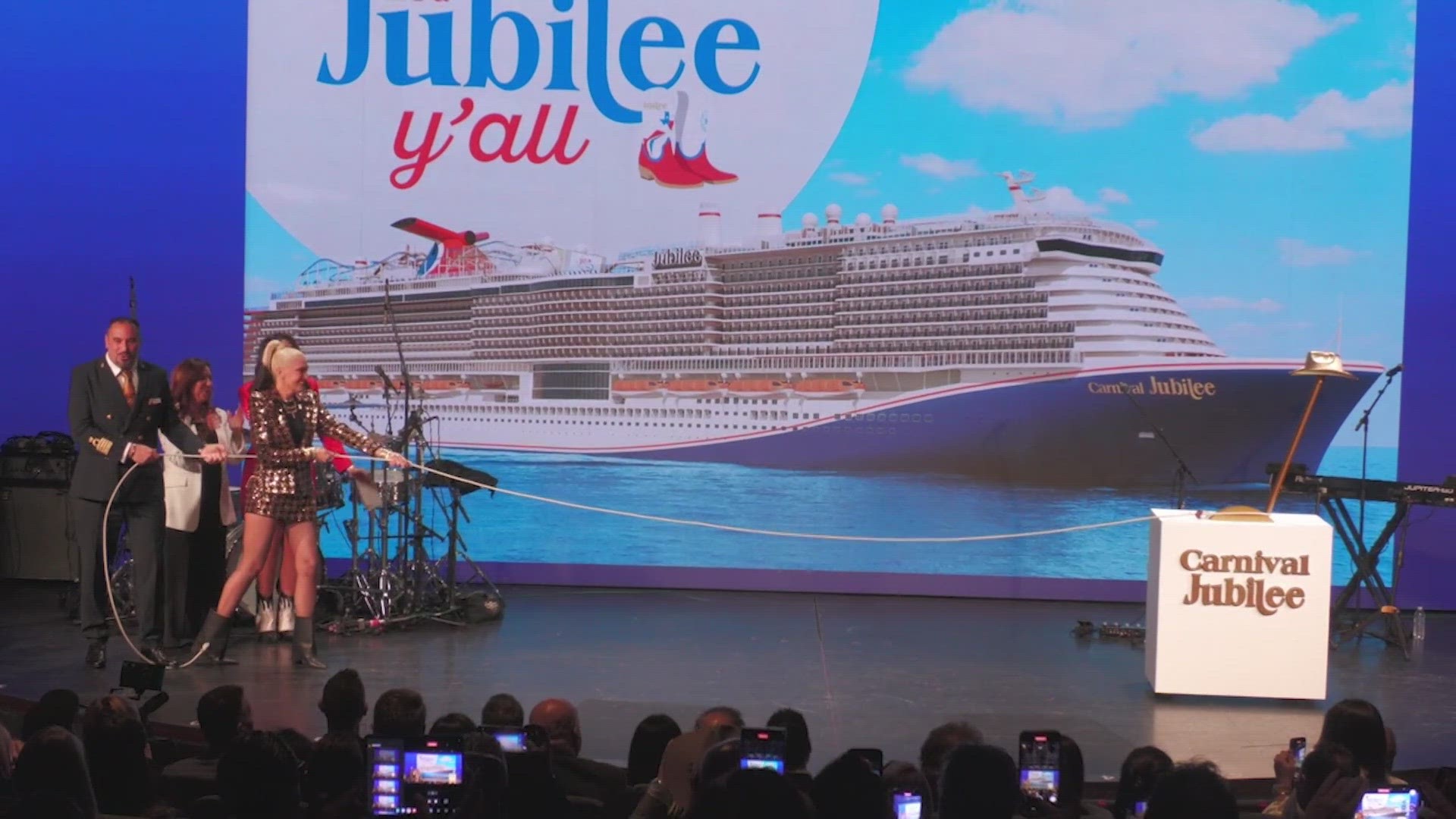 This marks the first cruise ship christened in Galveston.