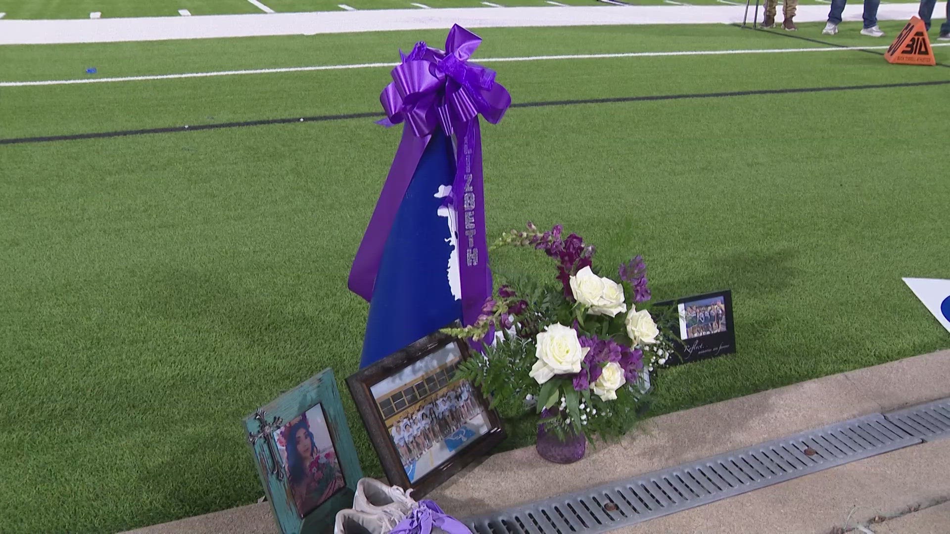 Enda Cowboy blue was overshadowed by purple in honor of the standout cheerleader and star taken too soon.