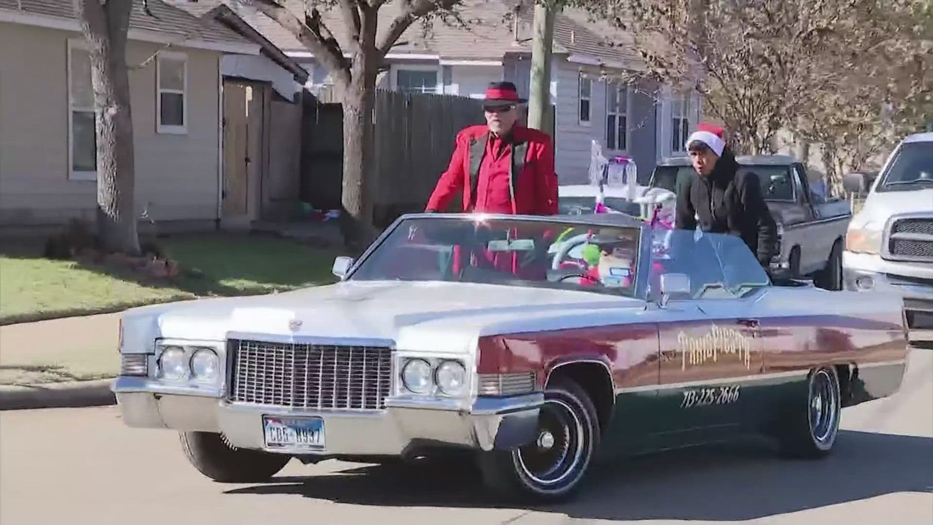 This will be the 42nd year Richard Reyes has put on Pancho Claus' zoot suit to hand out presents on the streets of Houston.