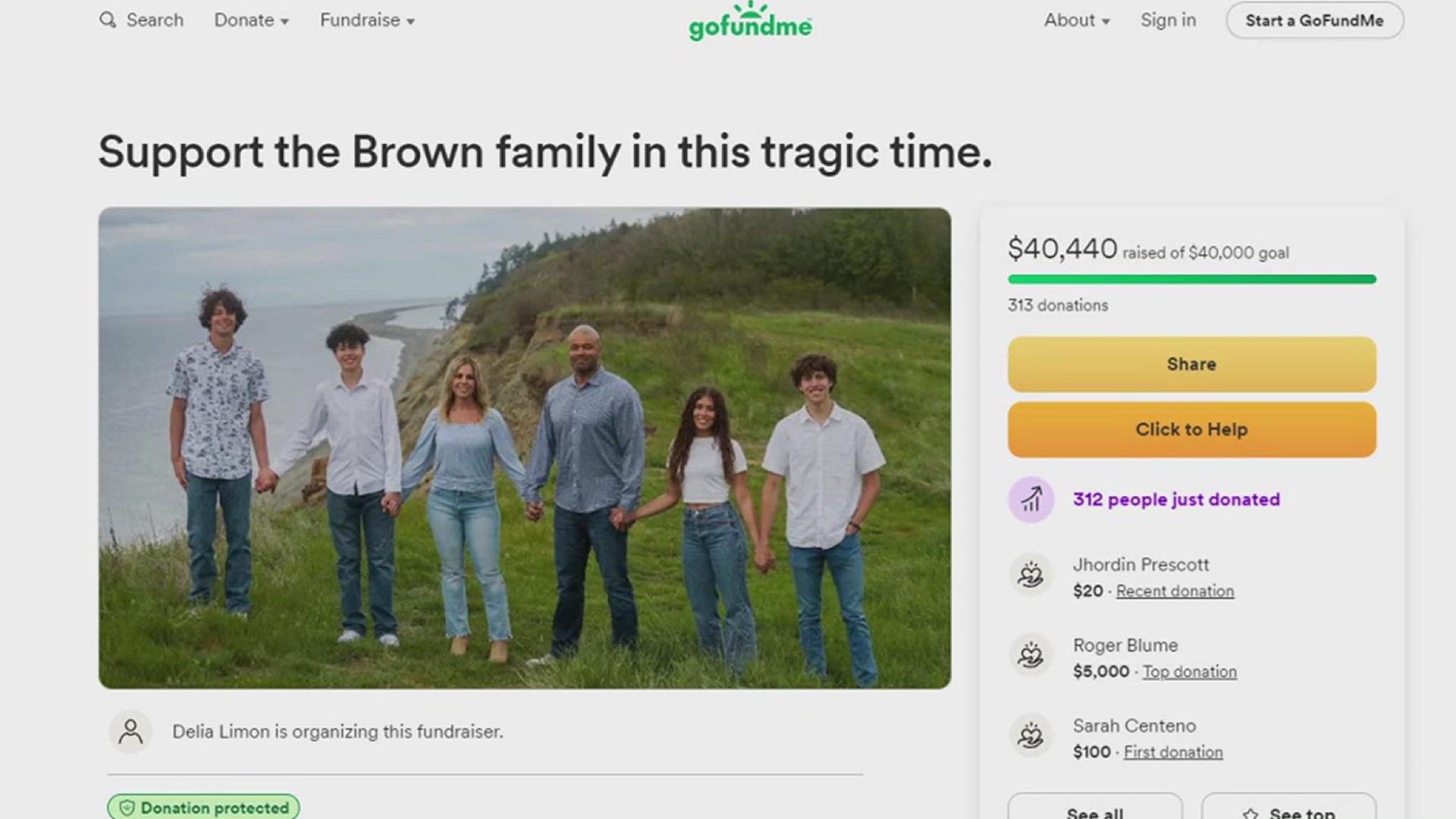 In just one day the GoFundMe has surpassed the goal of $40,000 to help ease financial stress for Agent Brandon Brown's family.