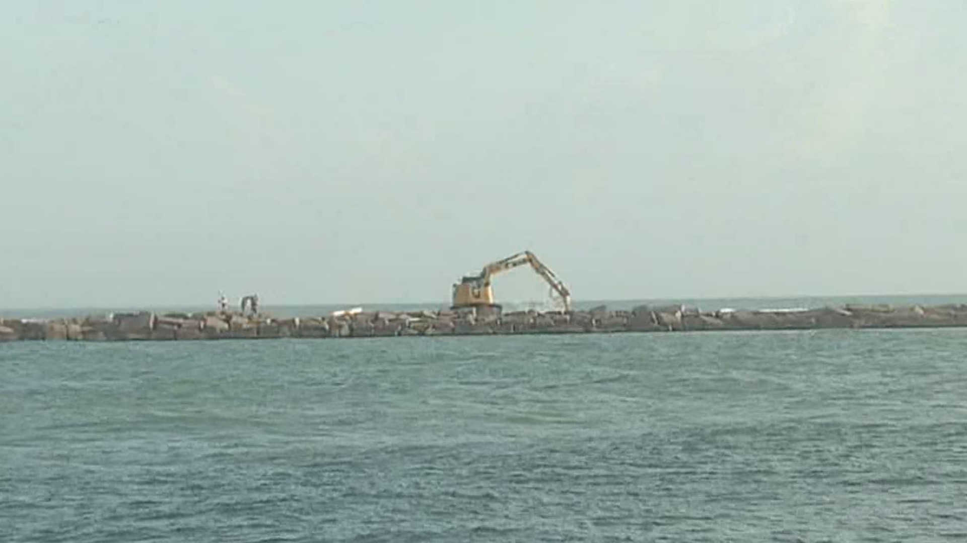 The U.S. Army Corps of engineers are making repairs to the north and south jetties.