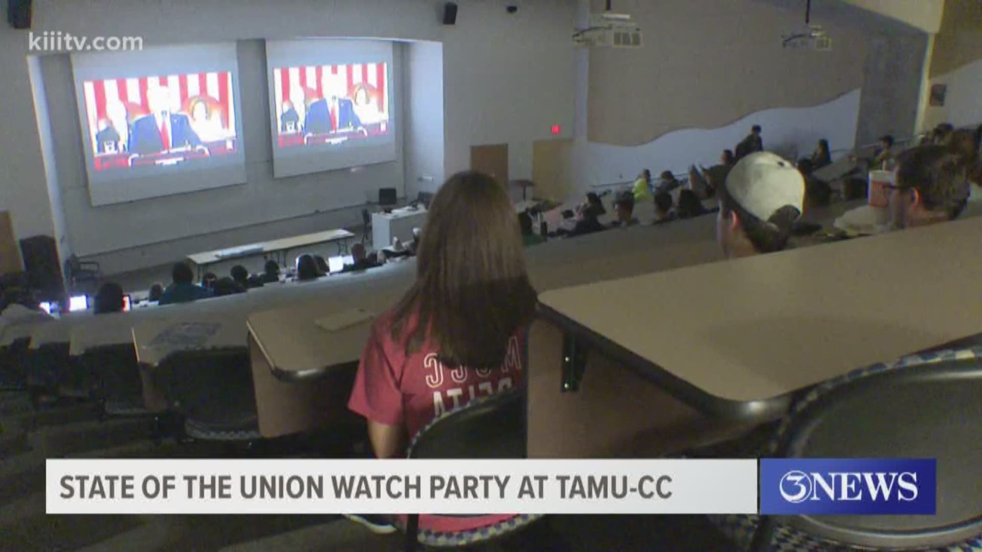 A group of political science students from Texas A&M University-Corpus Christi were closely watching the President's State of the Union Address.
