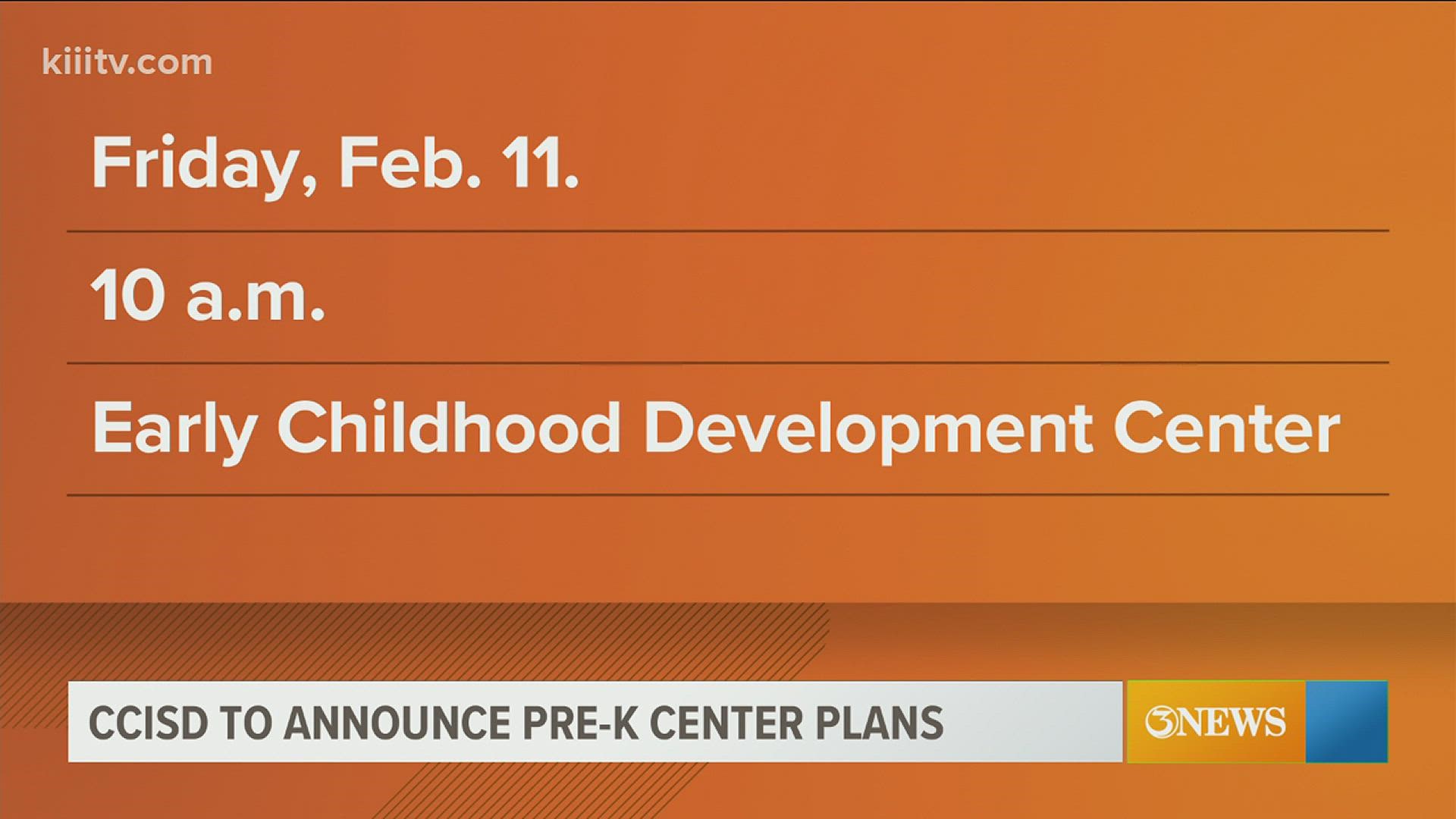 Friday, CCISD will be holding a press conference to discuss the future of the Early Childhood Development Center.