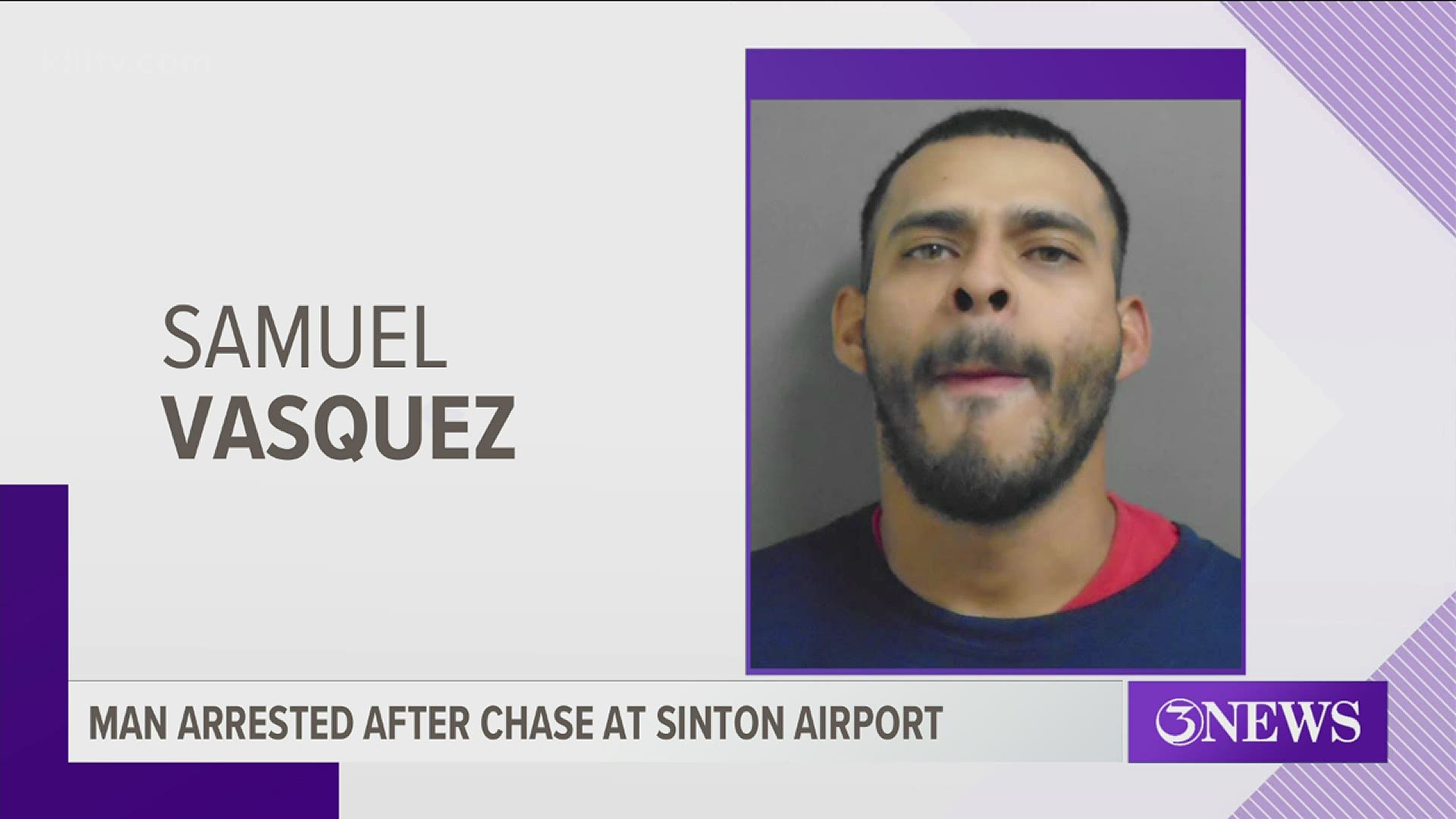 According to Sheriff Oscar Rivera the man was doing donuts by the runway, took off almost clipping a parked aircraft, ran into a ditch, and evaded arrest.