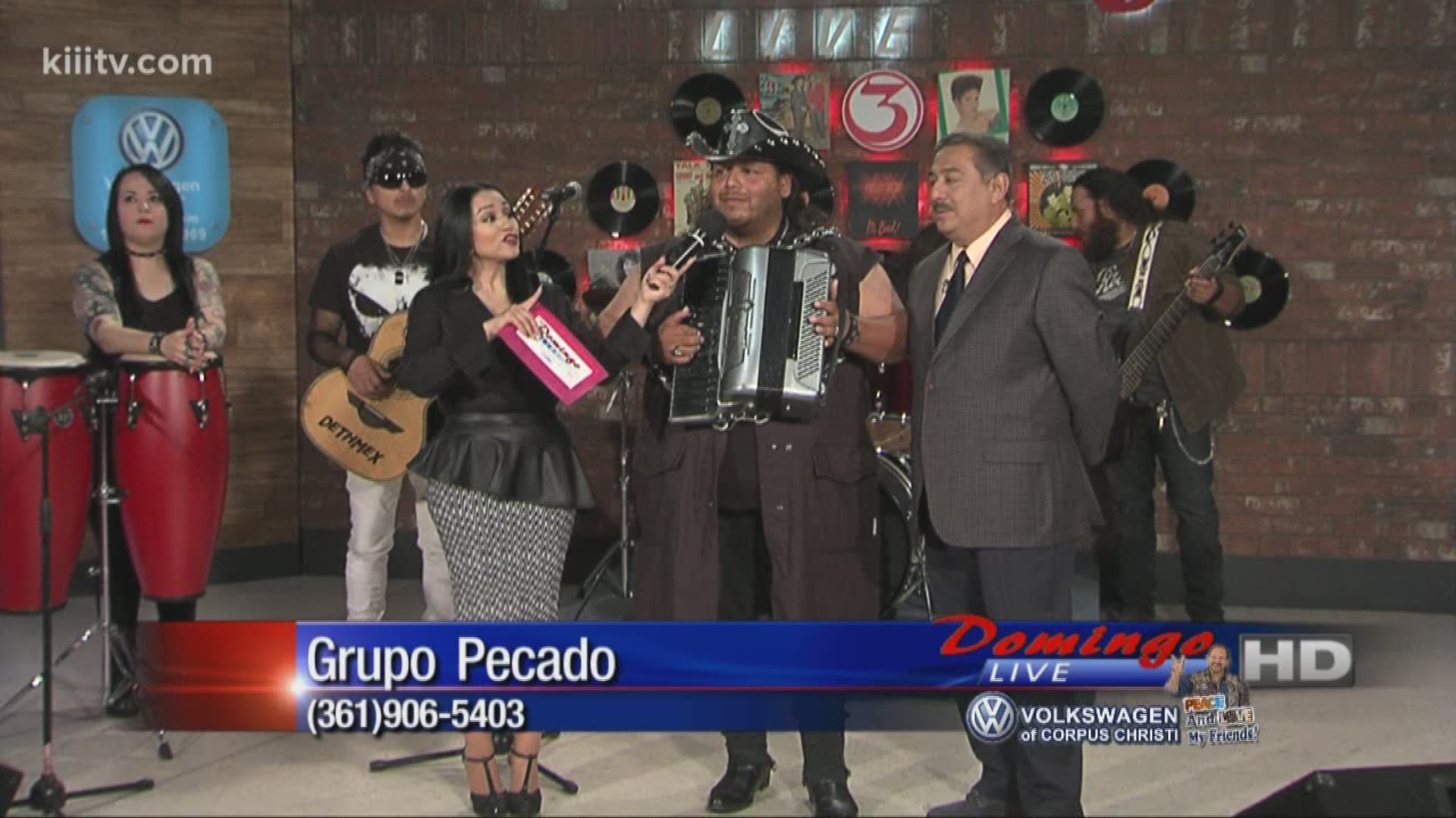 Grupo Pecado Interviewing with Barbi Leo and Rudy Trevino on Domingo Live.