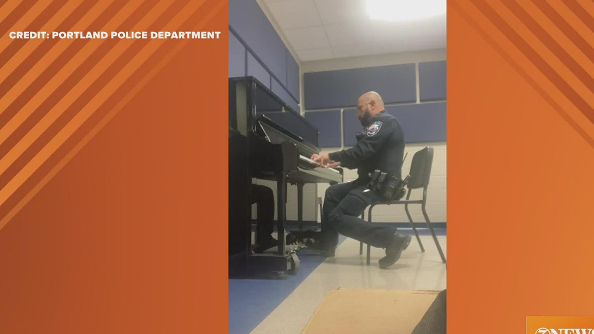 Gregory-Portland ISD students may not be back in class yet-- but when they are, they'll have Portland PD Sr. Offc. Hinojosa's tunes to help get them through classes.