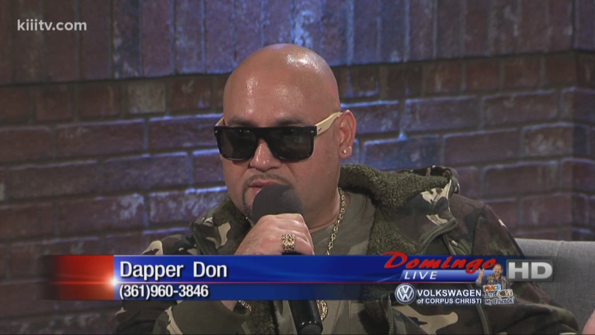 Dapper Don interviewing with Rudy Trevino on Domingo Live.