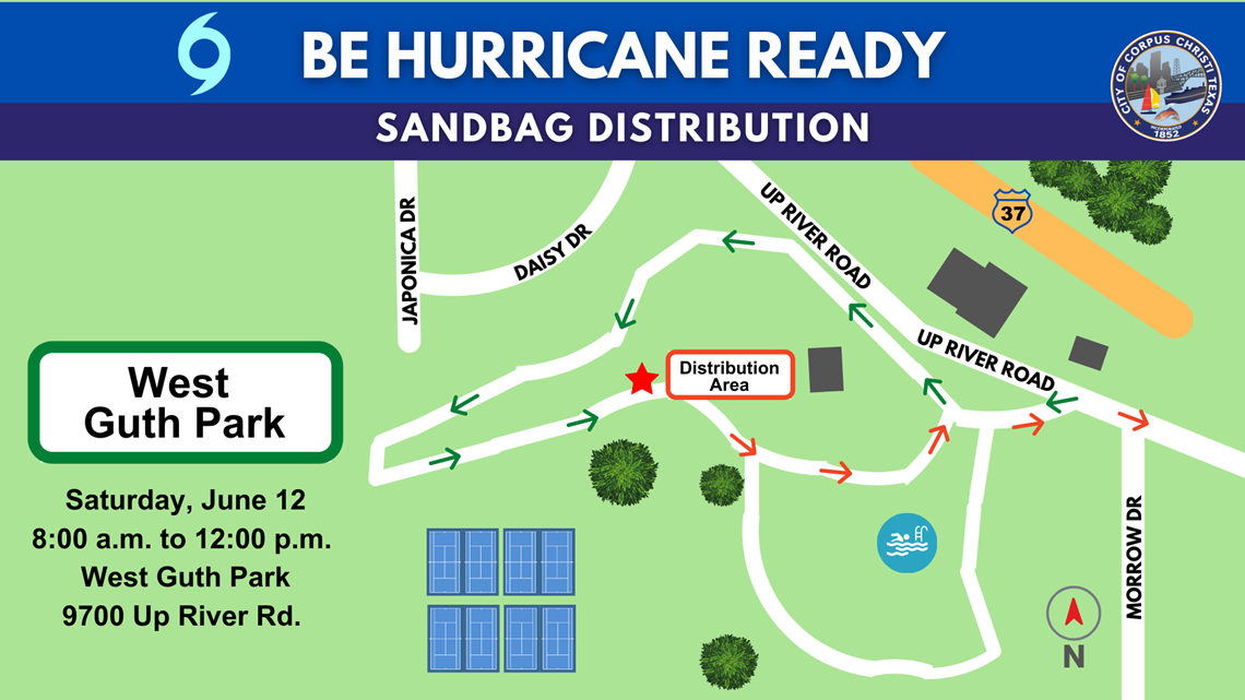 Sandbag distribution sites