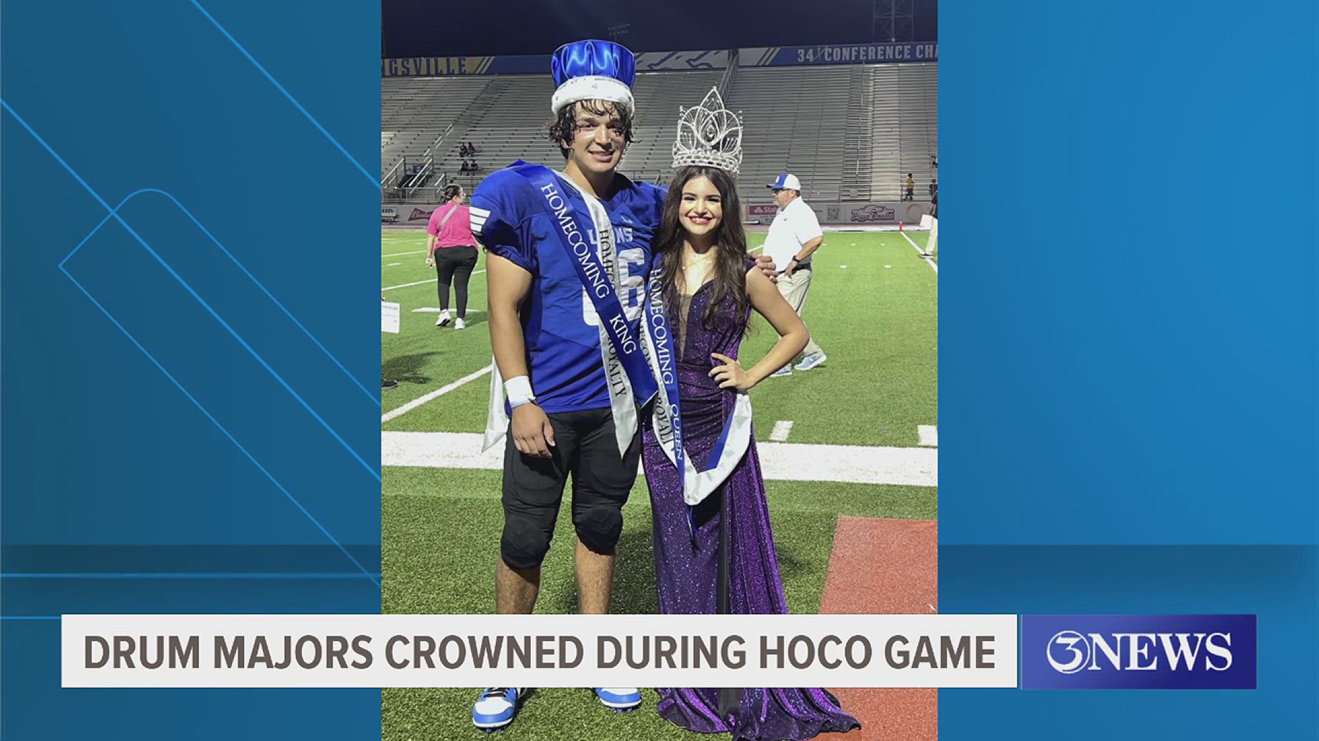 Congratulations to drum majors Lily Hernandez and Ayden Garcia who were announced as homecoming king and queen during their homecoming game!