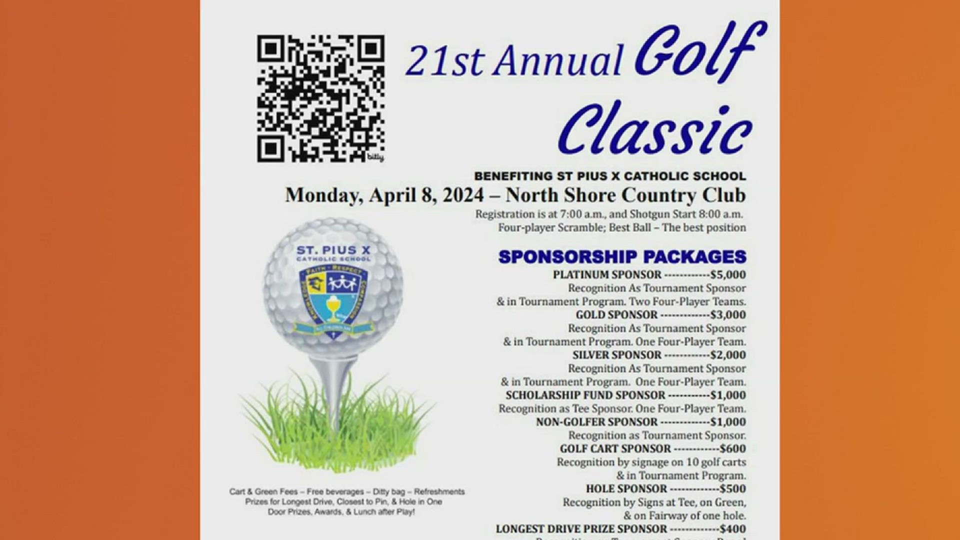 Organizers say the 21st annual golf tournament benefits many St. Pius' students who reach out for scholarship assistance, in addition to going to operating costs.