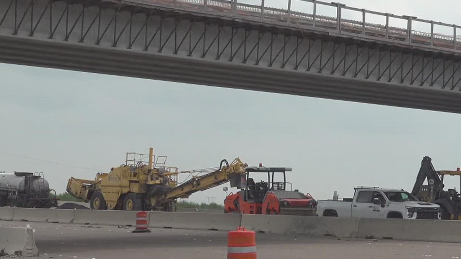 TX-DOT will continue paving work and lane closures on the northbound lanes of I-37.