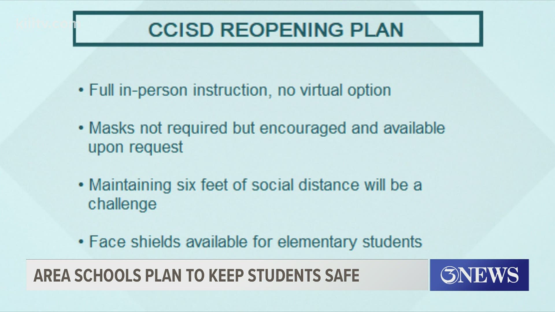 This year, CCISD announced it will be going back to normal with all classes held in-person.