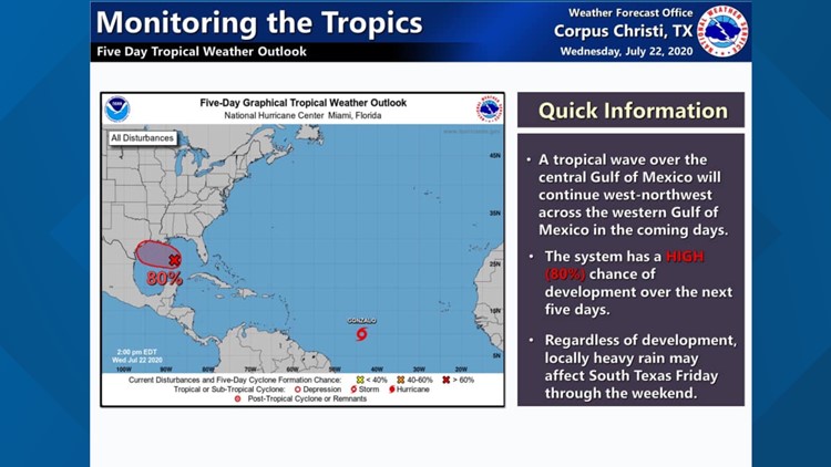 Weather Update There Is Now An 80 Chance Of A Tropical Depression Storm With Impacts To The Coastal Bend Kiiitv Com