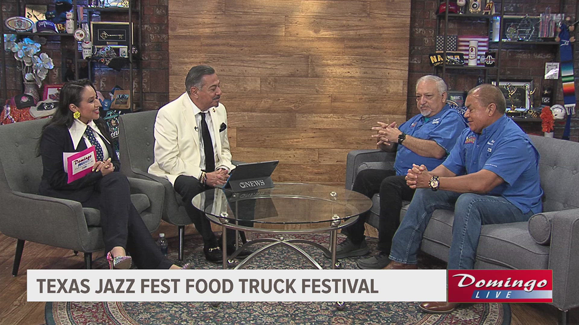 The Texas Jazz Festival Society Board of Directors joined us on Domingo Live to promote their very first food truck festival, featuring local music of all genres.