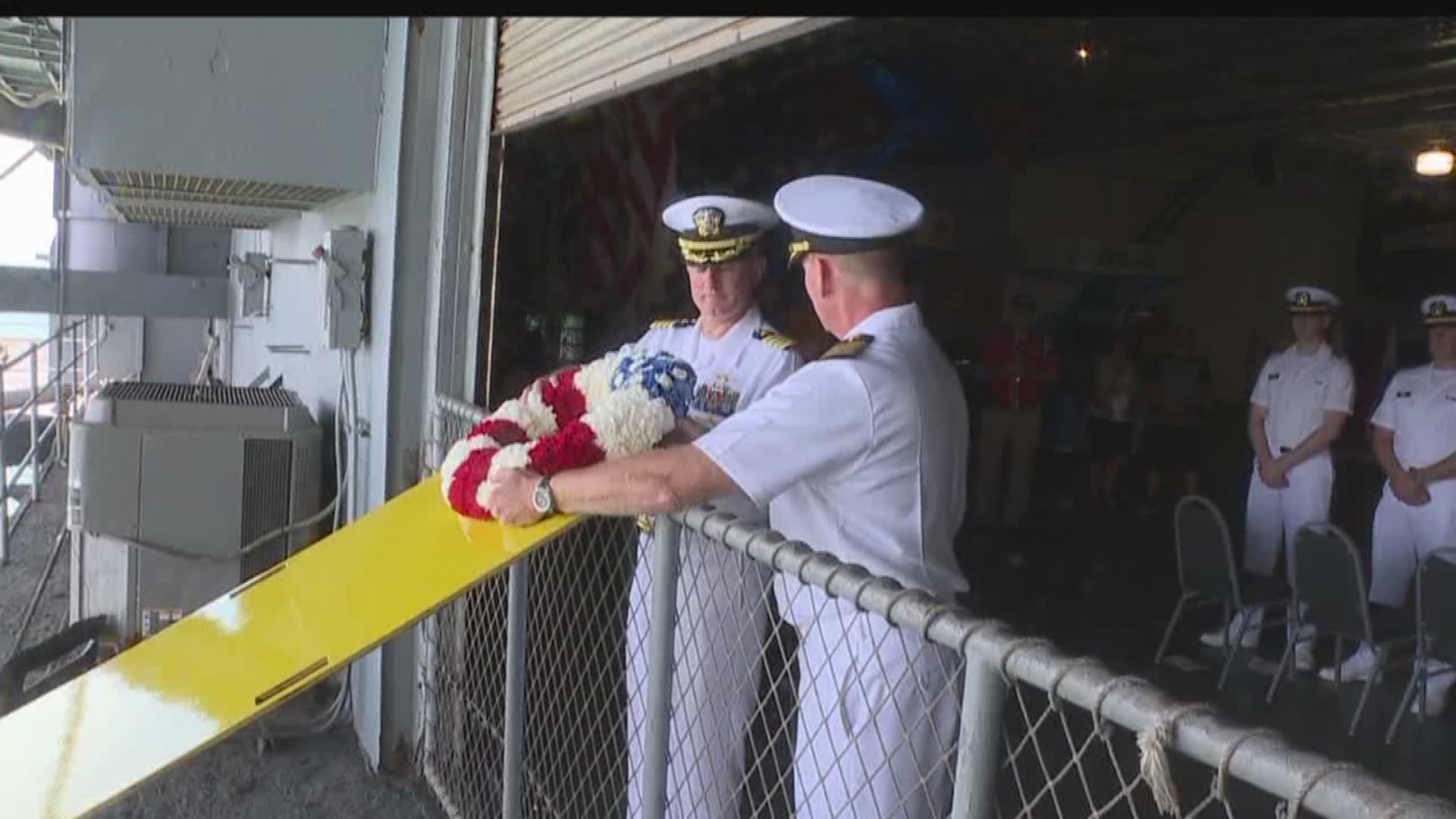 Several hundred naval aviation trainees, veterans and others gathered on the U.S.S. Lexington Friday morning to remember the 75th anniversary of a key WWII battle, the Battle of Midway.