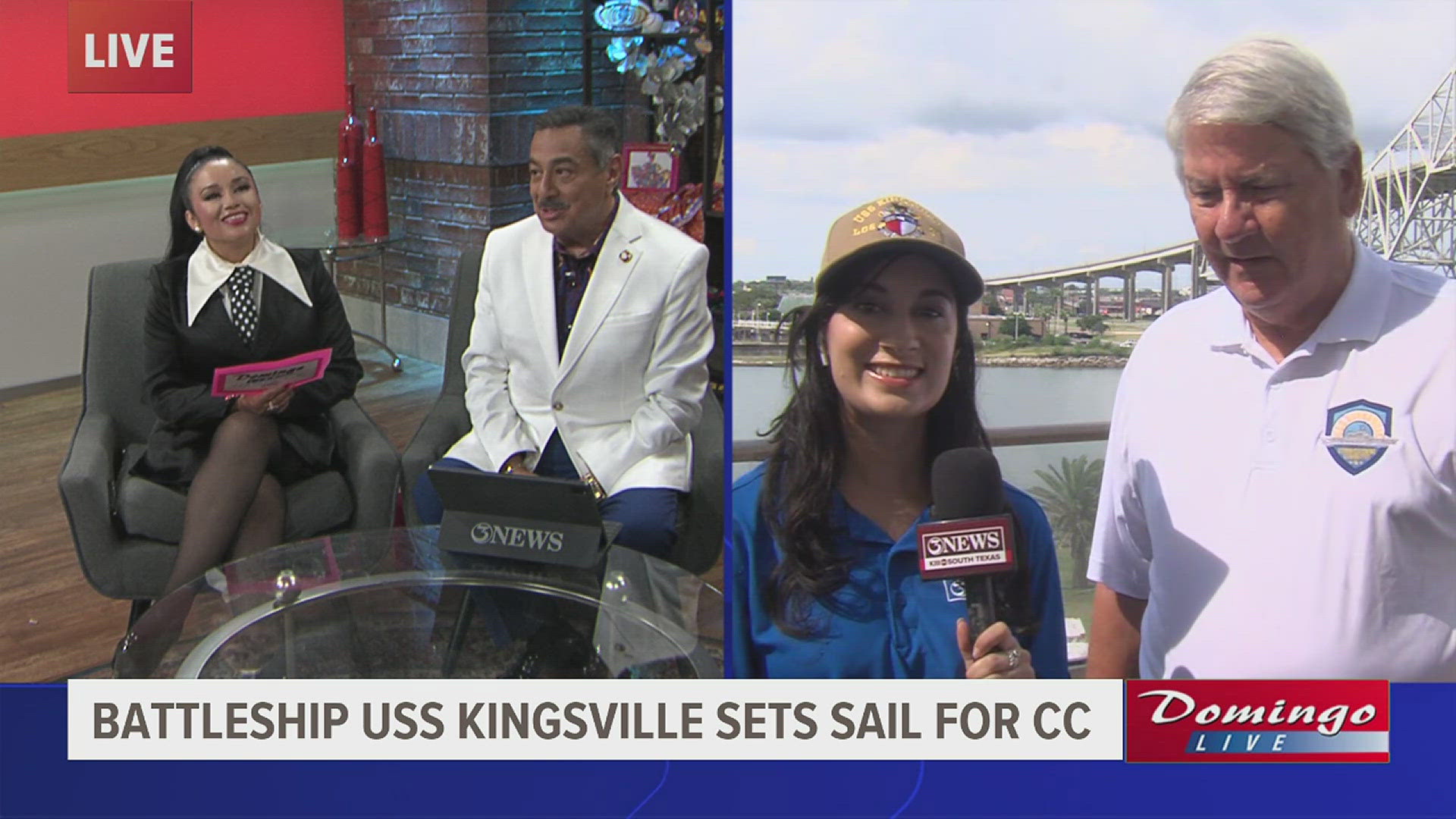 3NEWS' Lidia Herrera joined us on Domingo Live with Kingsville Mayor Sam Fugate to discuss the arrival of the USS Kingsville battleship.