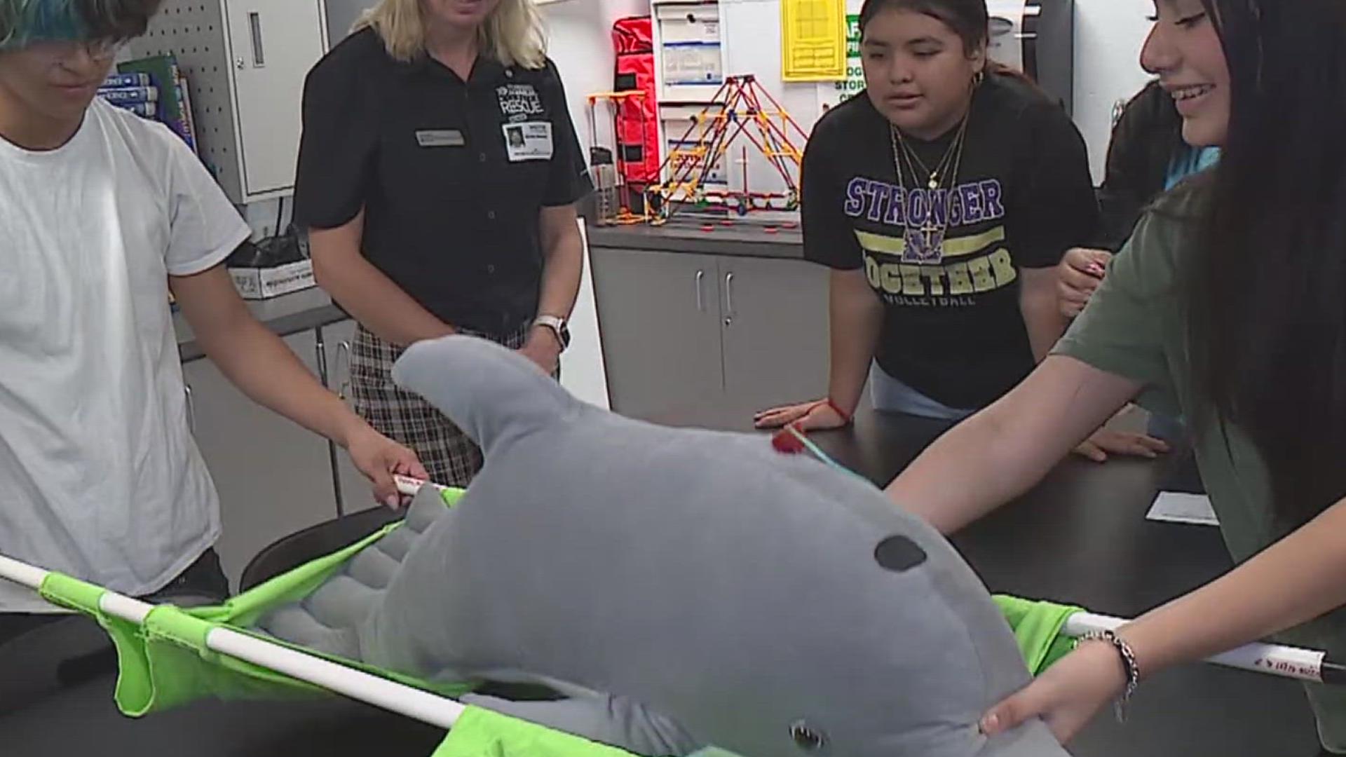 The students learned about different scenarios of how the animals can become injured in the wild and how conservationists are able to treat them. 