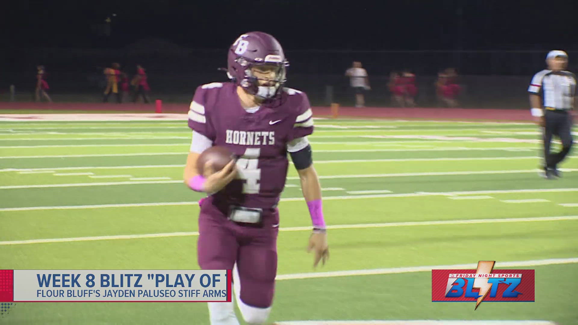 Jayden Paluseo powers his way into the endzone to win the Blitz Play of the Week.