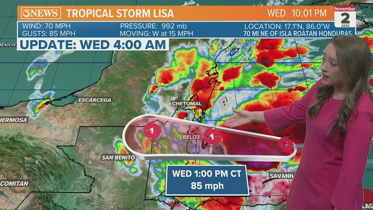 TROPICS UPDATE: Tropical Storm Lisa expected to become hurricane before landfall today