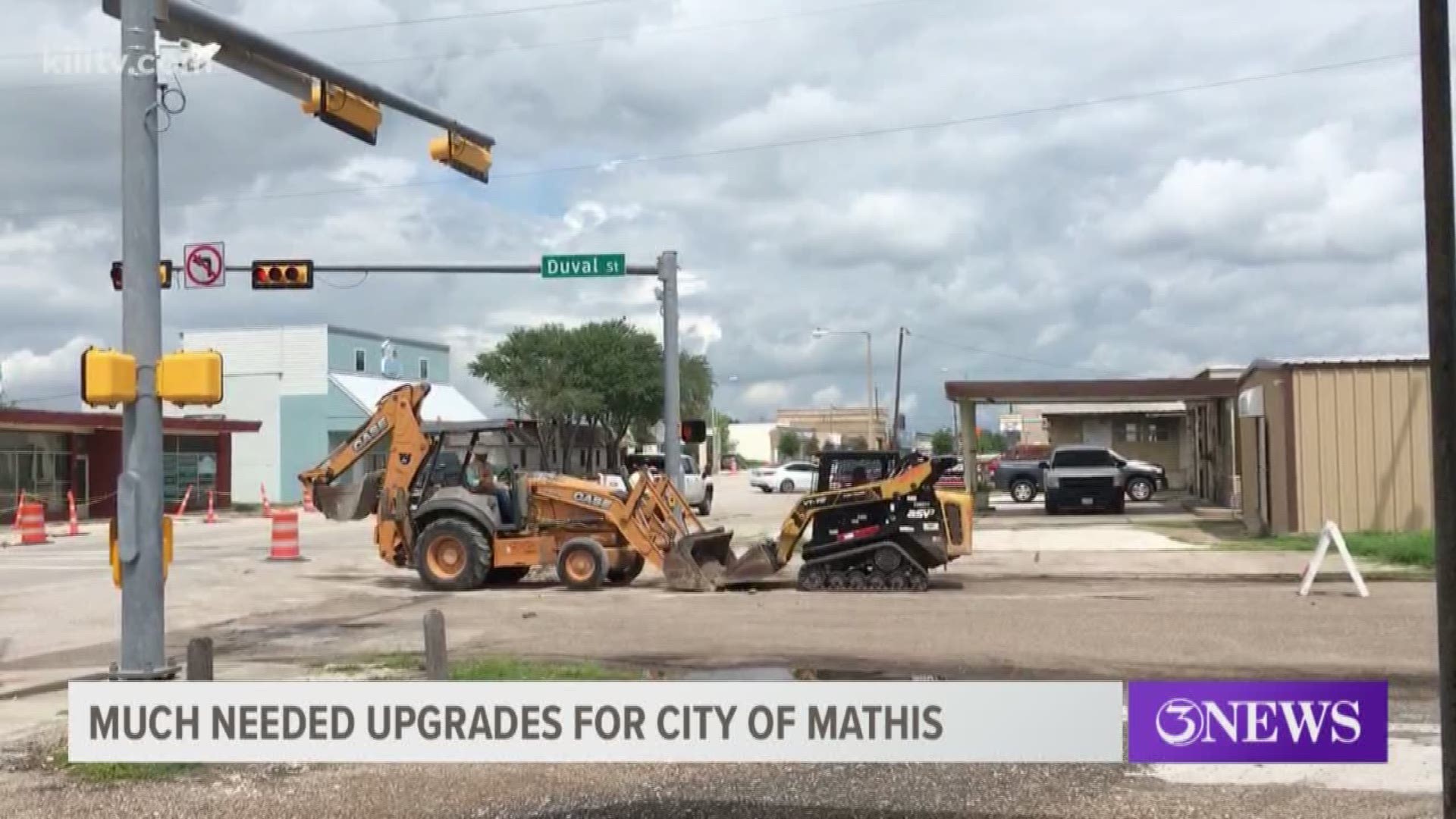 Work is underway along San Patricio Avenue as the city looks to widen the sidewalks along with other improvements.