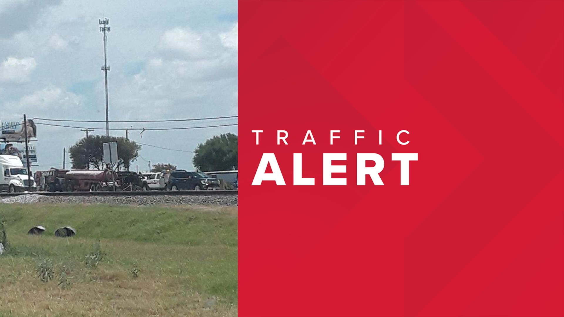 Driscoll, Texas, 18wheeler crash blocks traffic on Highway 77