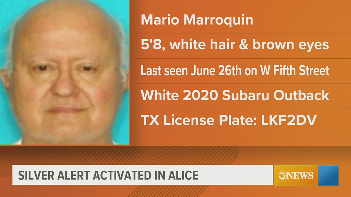 Silver Alert for Mario Marroquin out of Alice | kiiitv.com