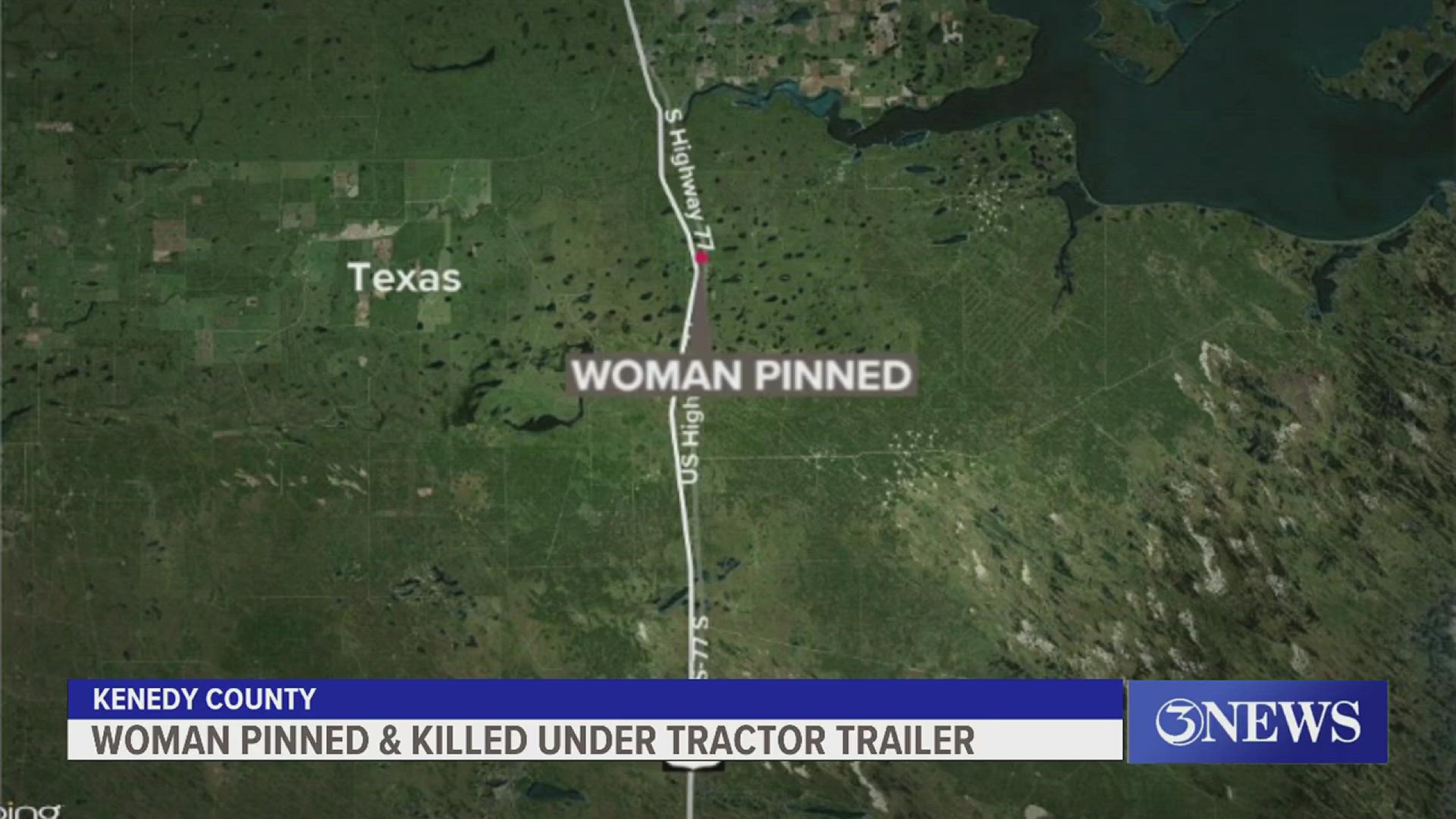 The driver did not notice the woman was underneath the trailer and continued traveling. DPS officials said the passenger was then pinned underneath the trailer.