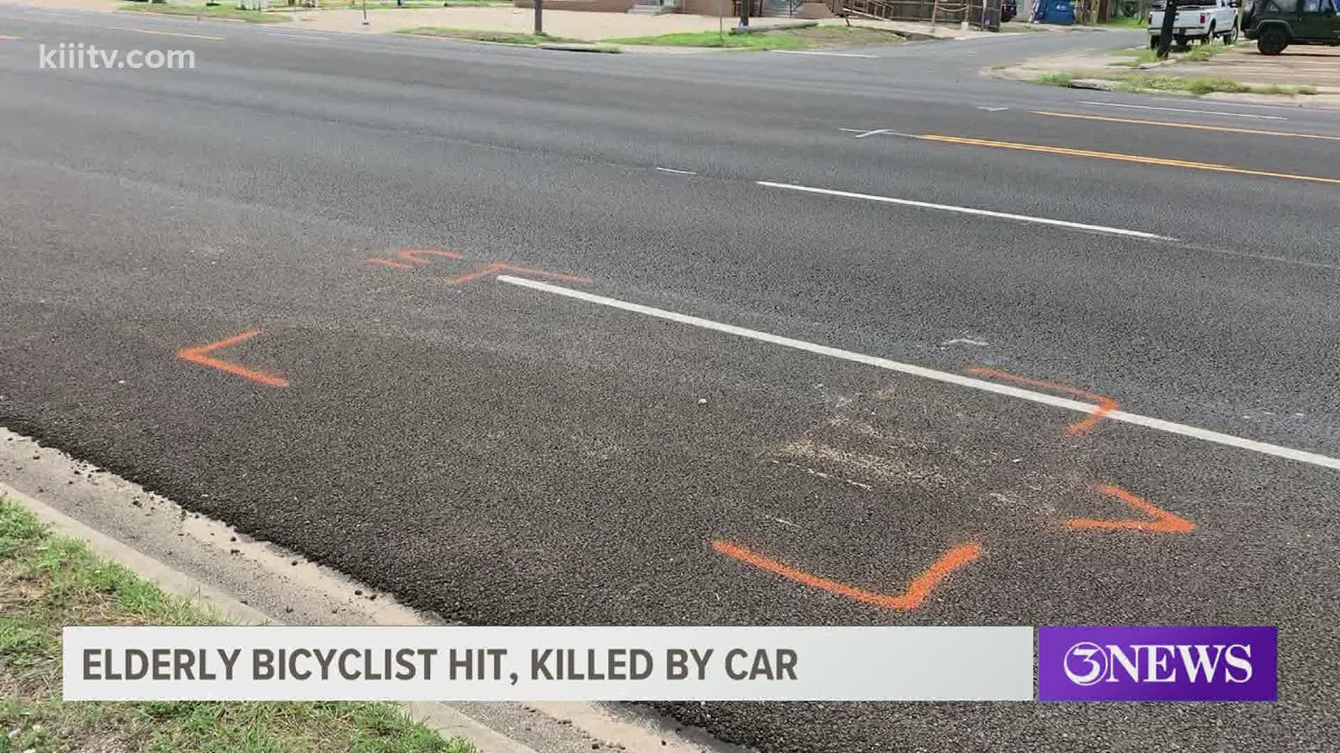 An investigation found the bicyclist was in the left lane of the road and was at fault for the accident.