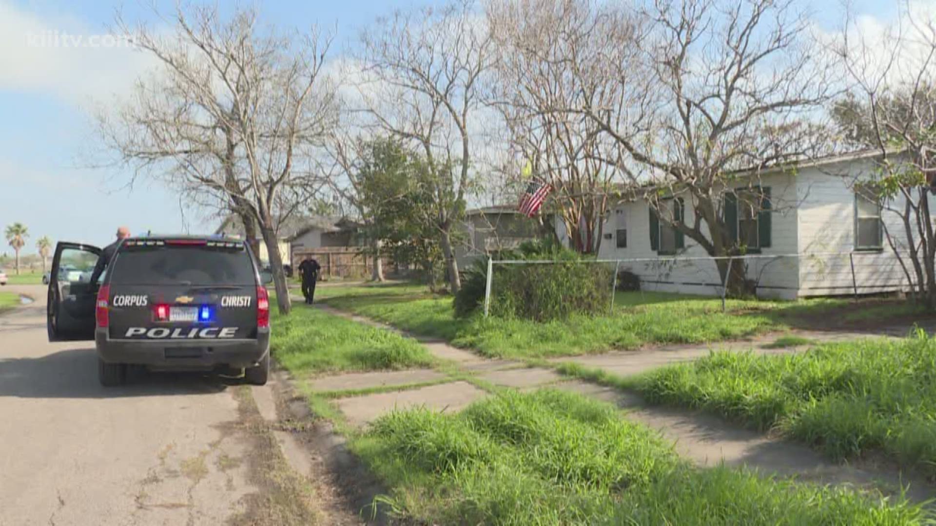 Corpus Christi police are looking for a man who they say shot at his girlfriend at around 10 a.m. Monday.